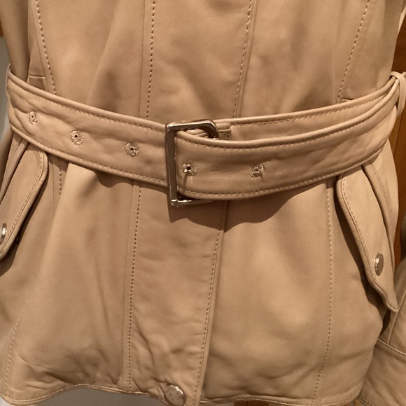 Massimo Dutti Tan Leather Jacket, Tagged large fits medium - Picture 6 of 15